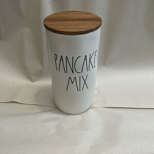 Rae dunn pancake mix cellar/canister with wooden lid